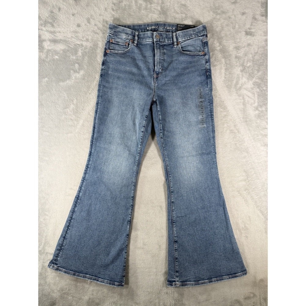 American Eagle Jeans Women's 10 X-Short Super‎ High Rise Flare Luxe Stretch NWT